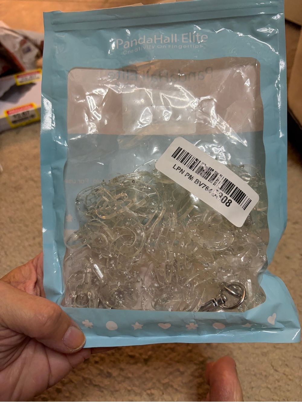 Clear Sparkly Bag Chain-
